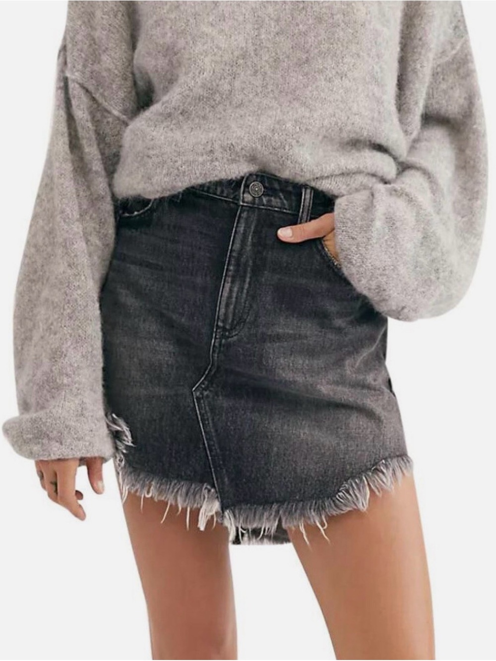 For the Size 26 Free People Bailey Skirt in Maverick, the photos show: